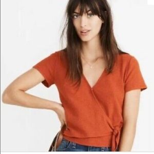 MADEWELL Wrap Tie Top - Medium - Ripe Persimmon